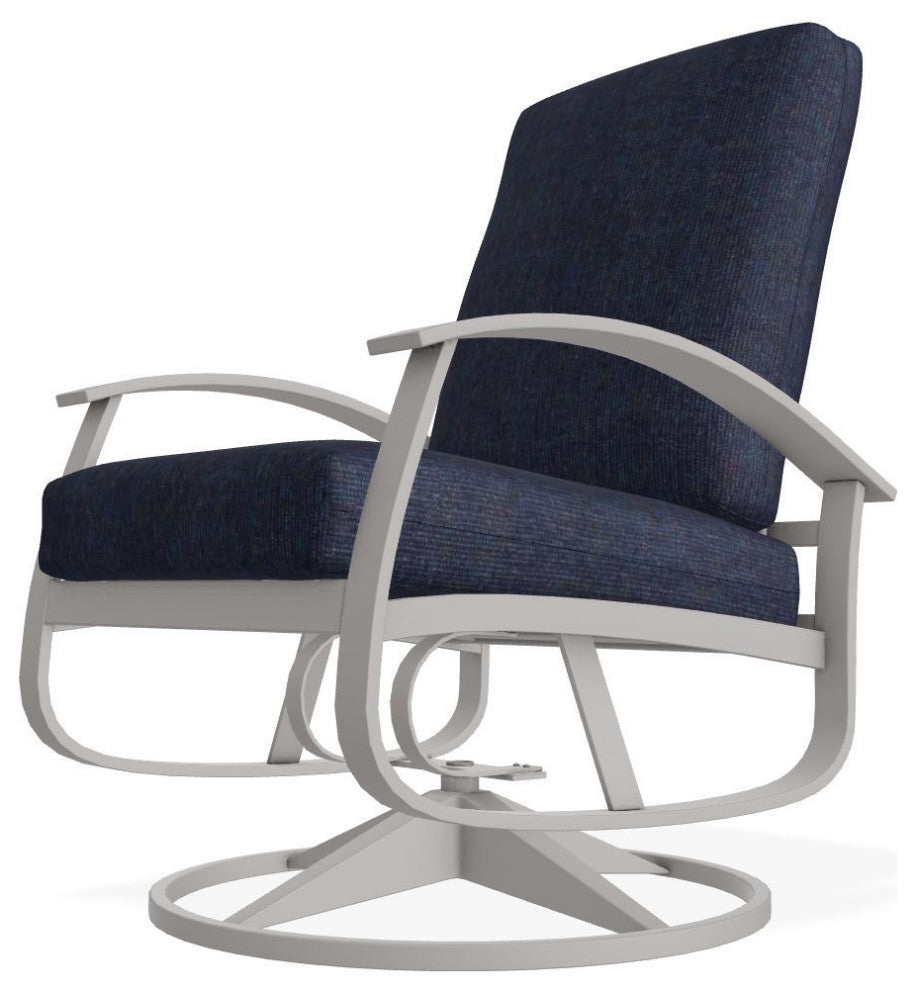 Belle Isle Cushion Outdoor Swivel Rocker, Indigo/Warm Gray