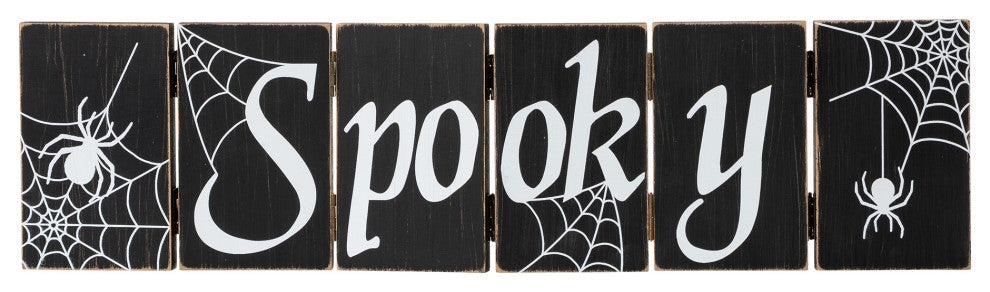 20"L Halloween Wooden Hinged Table Sign