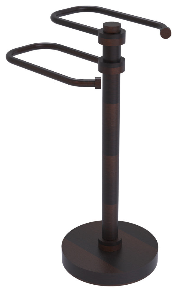 Free Standing Two Arm Guest Towel Holder, Venetian Bronze