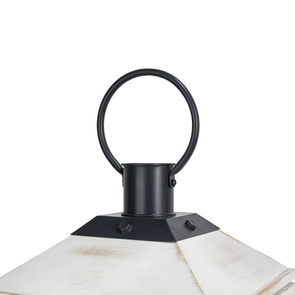 Set of 2 Farmhouse Wooden Lantern, White