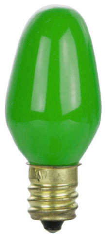 Sunlite 7 Watt C7 Colored Night Light, Candelabra Base, Ceramic Green, 4 Pack