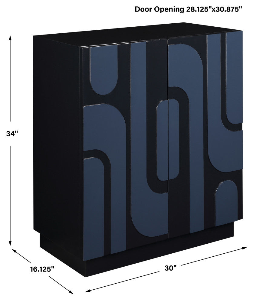 Uttermost Valeria 2 Door Glossy Blue Cabinet