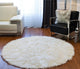 Arlington 6' Circular Faux Fur Rug, Off-White