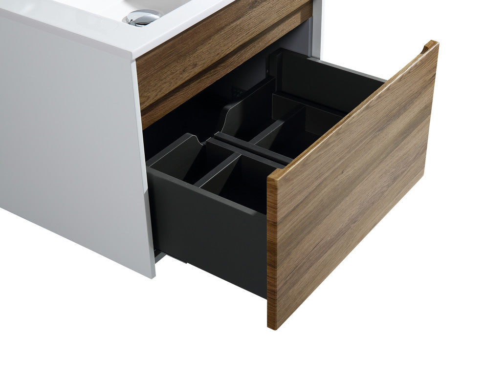 The Ivy Single Bathroom Floating Vanity, Vine, 24"