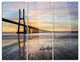 "Vasco de Gama Bridge Lisbon" Photo Metal Wall Art, 3 Panels, 36"x28"