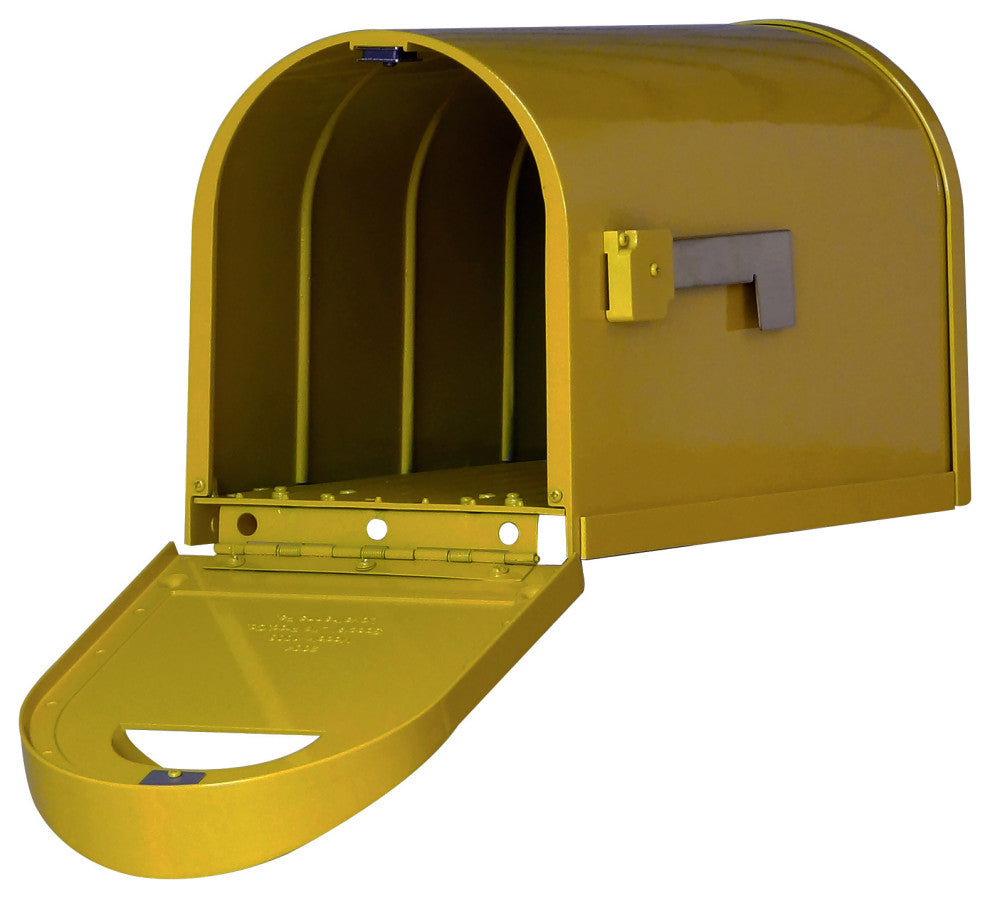 Mid Modern Dylan Curbside Mailbox, Yellow