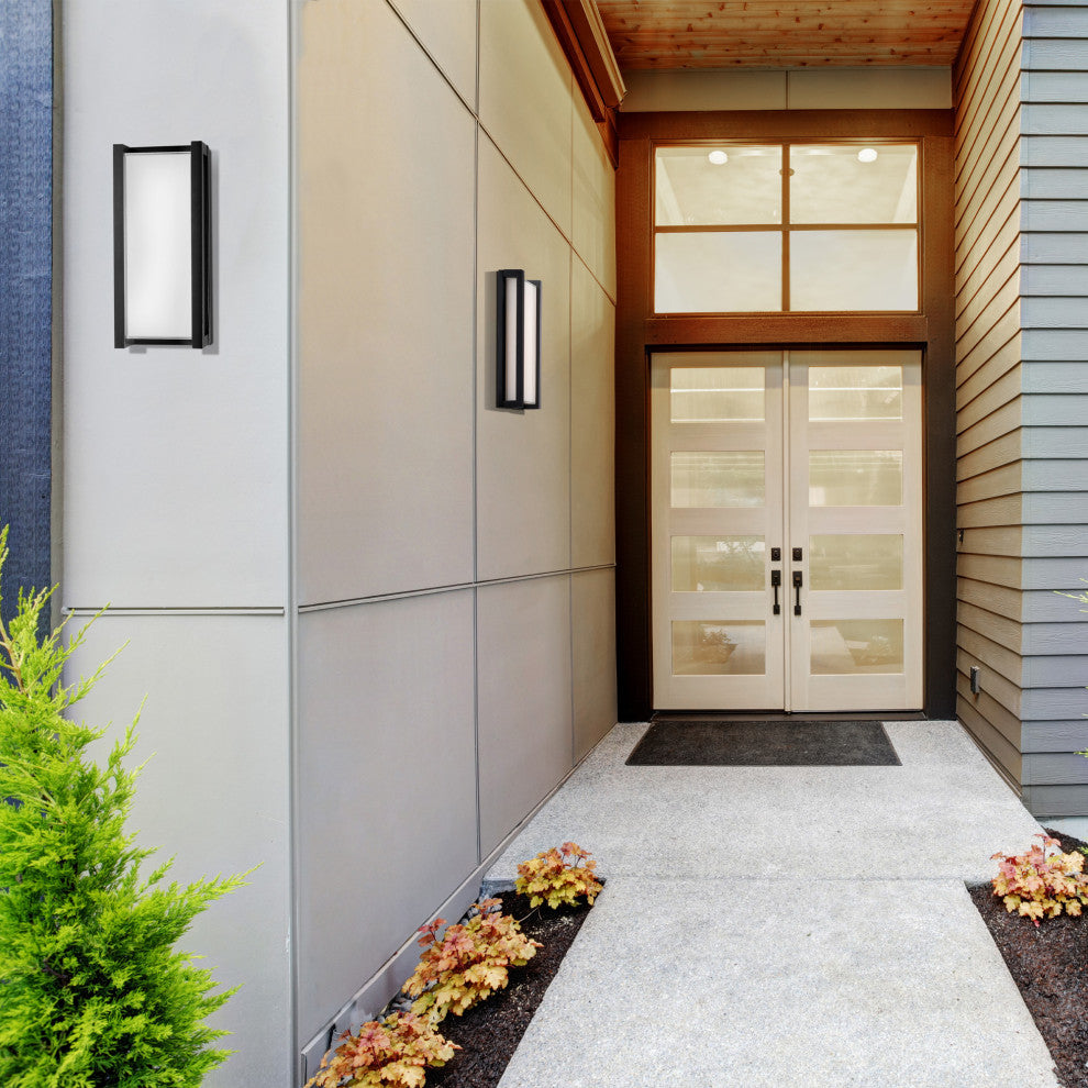 Axel LED Indoor and Outdoor Wall Light 3000K, Black, 11"