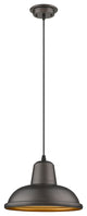 Ironclad 1-Light Rubbed Bronze Ceiling Mini Pendant 10"