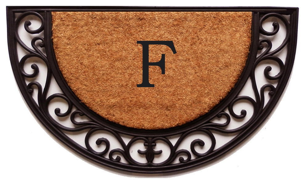 Plantation Arch Monogram Doormat 18"x30", Letter F