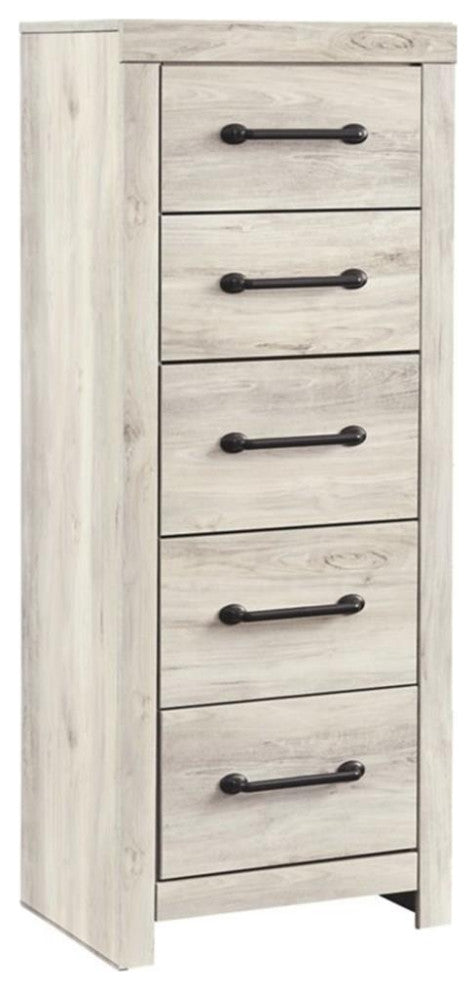 Signature Design by Ashley Cambeck Narrow 5 Drawer Chest in Whitewash