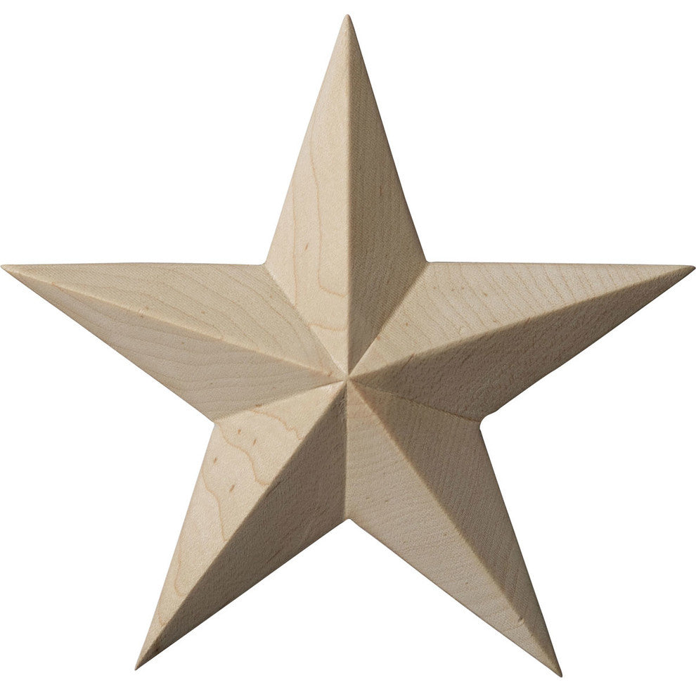 5"W x 5"H x 3/4"P Galveston Star Rosette, Alder