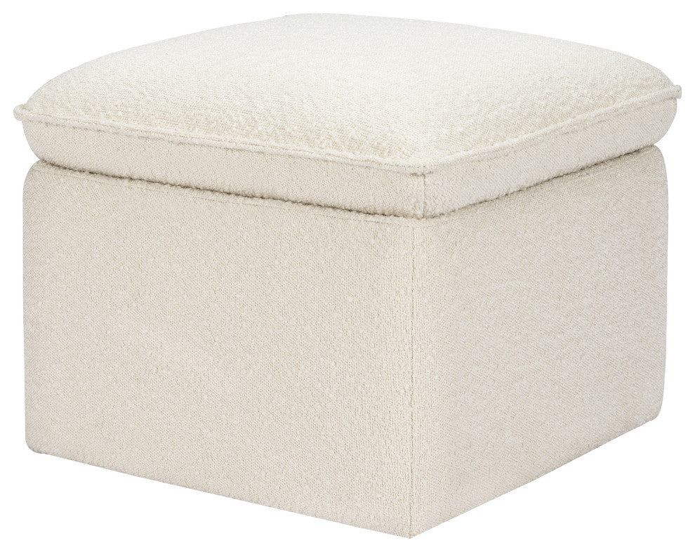 Cali Storage Ottoman, Boucle, Ivory Boucle