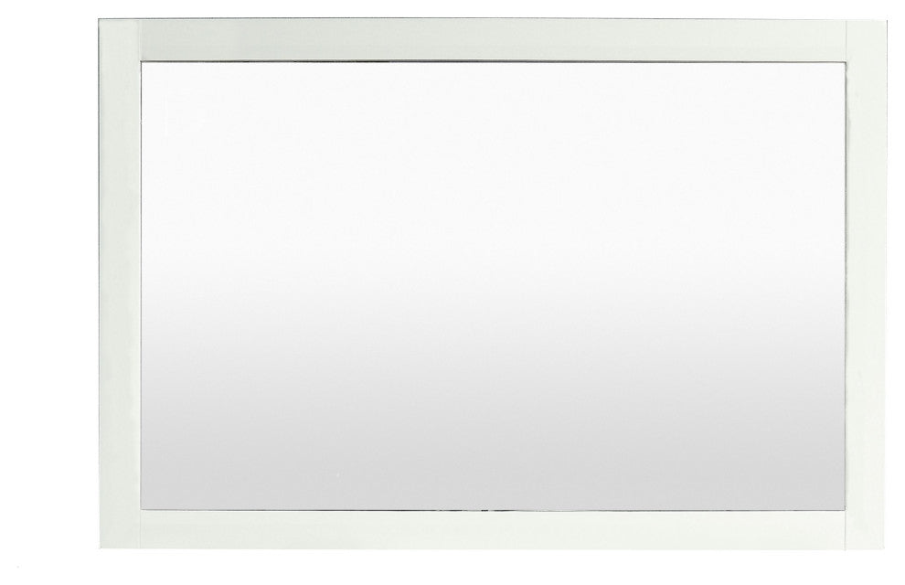 Eviva Aberdeen 48" x 30" Rectangular White Wooden Framed Mirror