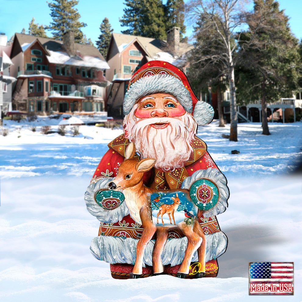 Santa With Deer Floor, Decor