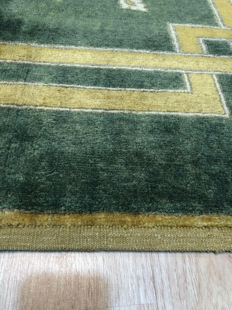 Green Traditional Medallion Ningxia Area Rug