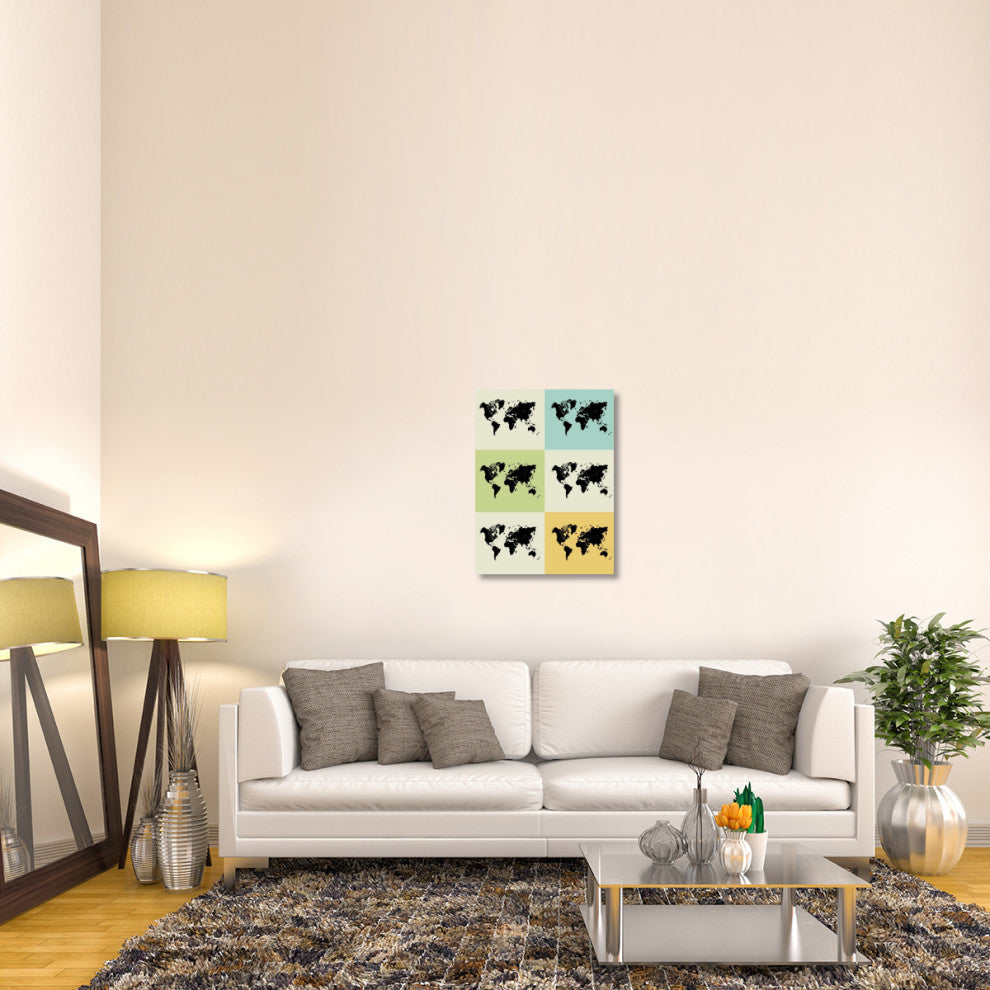 "World Map Grid" Poster Fine Art Print