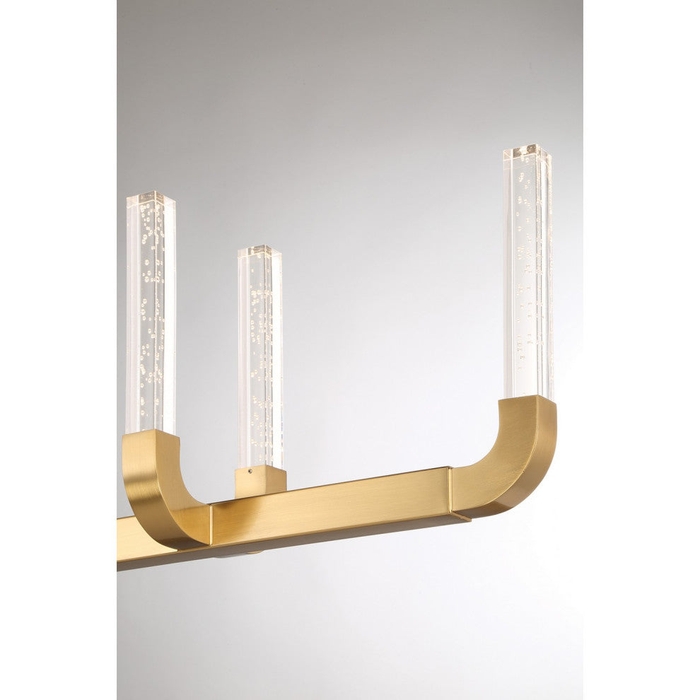 Del Mar 8-Light LED Linear Chandelier, Warm Brass by Breegan Jane