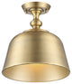 Berg Warm Brass 1-Light Semi-Flush