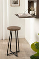Zia Round Bar Stool, Natural/Black 13x13x25