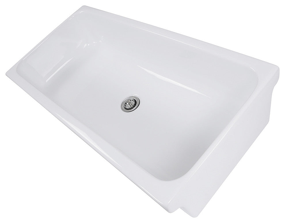 Nantucket Sinks Rectangular Italian Fireclay Vessel Sink, 35.5"
