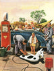 "Inflating Beach Toy" Painting Print on Canvas by Stevan Dohanos
