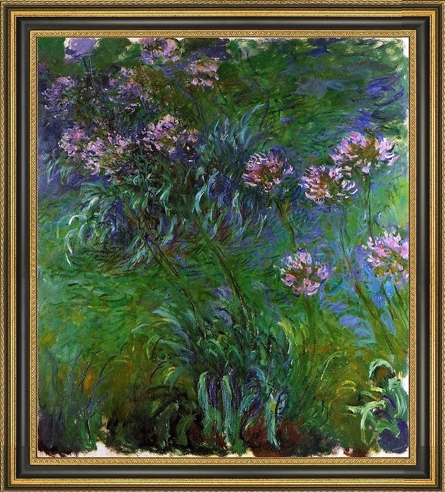 Claude Oscar Monet Agapanathus Framed Premium Canvas Print, 16"x20"