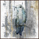 "Perching Grey" Floater Framed Painting Print on Canvas, 18"x18"