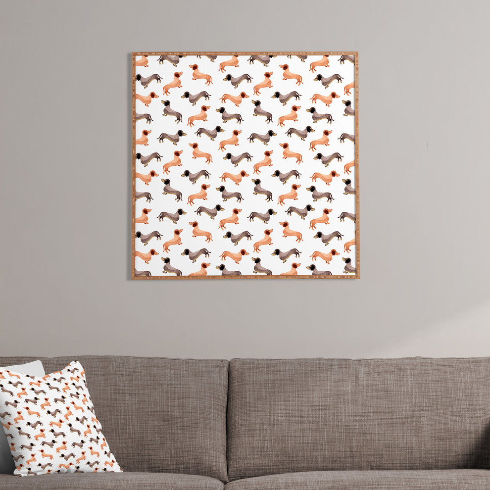 Deny Designs Wonder Forest Darling Dachshunds Framed Wall Art