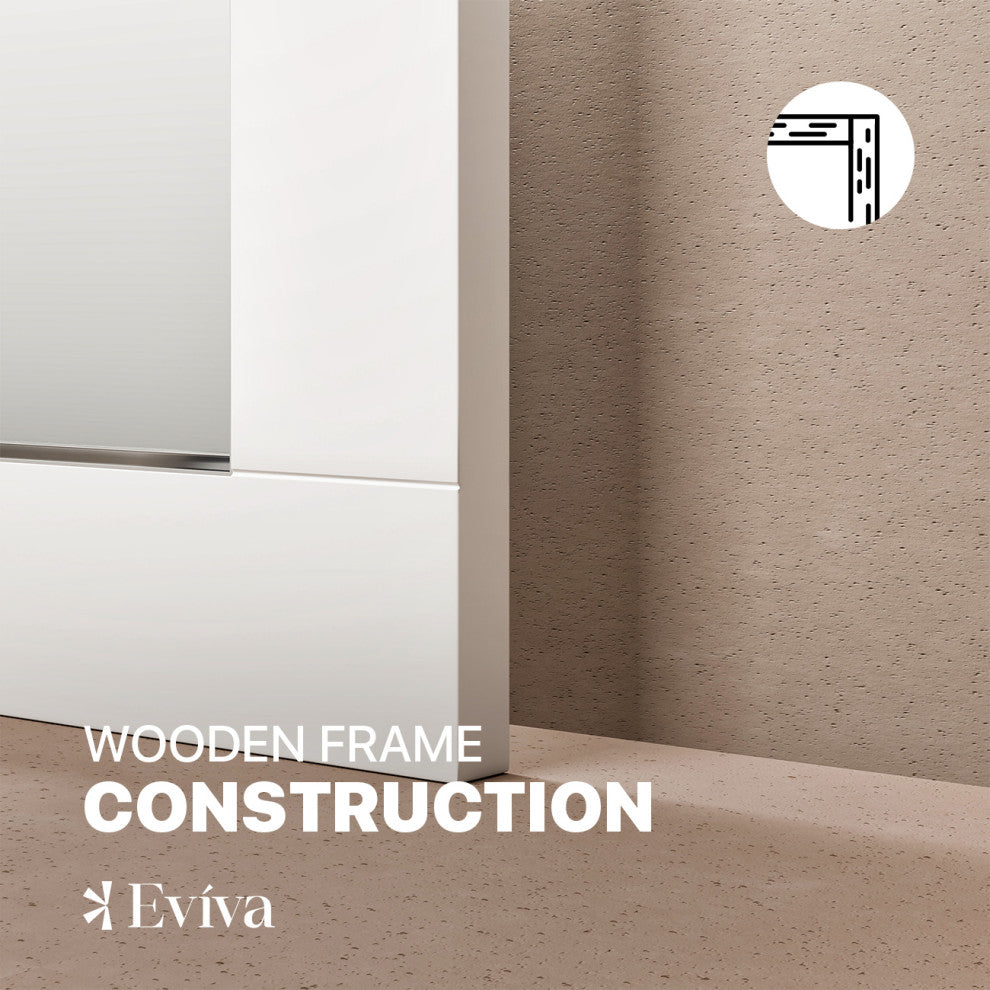 Eviva Aberdeen 48" x 30" Rectangular White Wooden Framed Mirror