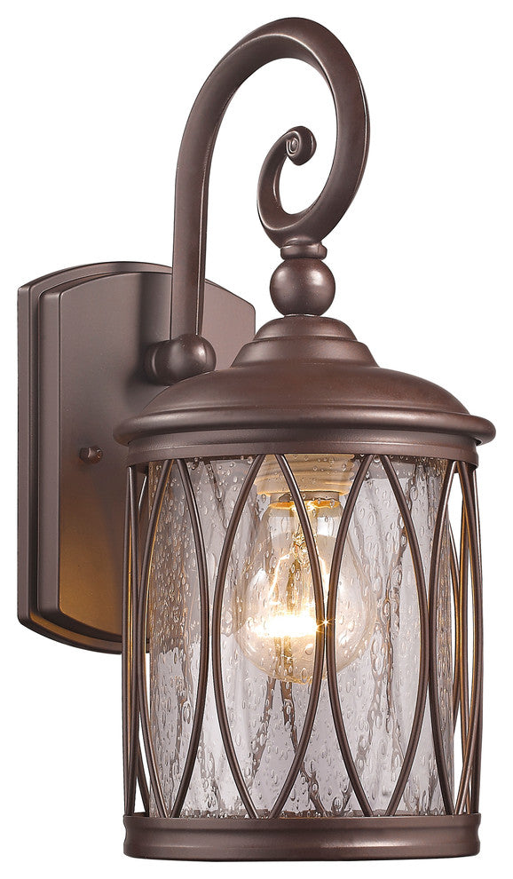 Dinadan 1 Light Rubbed Bronze Outdoor Wall Sconce 13" High