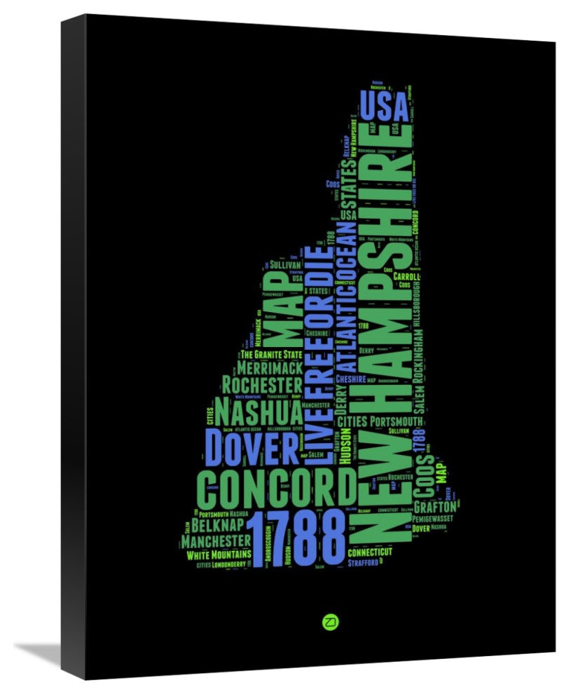 "New Hampshire Word Cloud 1" Fine Art Print