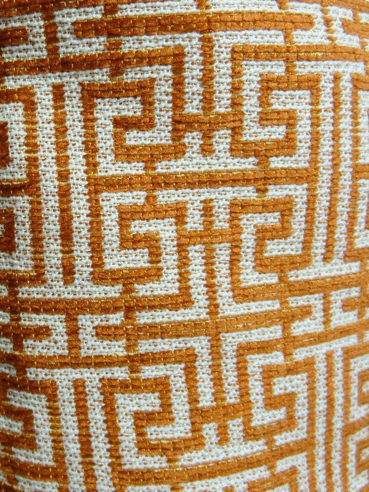 Crossroad Orange and Ivory Handmade Luxury Pillow, 20"x36" King