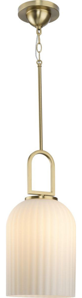 Stanza Collection One-Light New Traditional Pendant Light, Brushed Gold