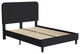 Addison Upholstered Platform Bed - Headboard with Rounded Edges, Charcoal, Queen