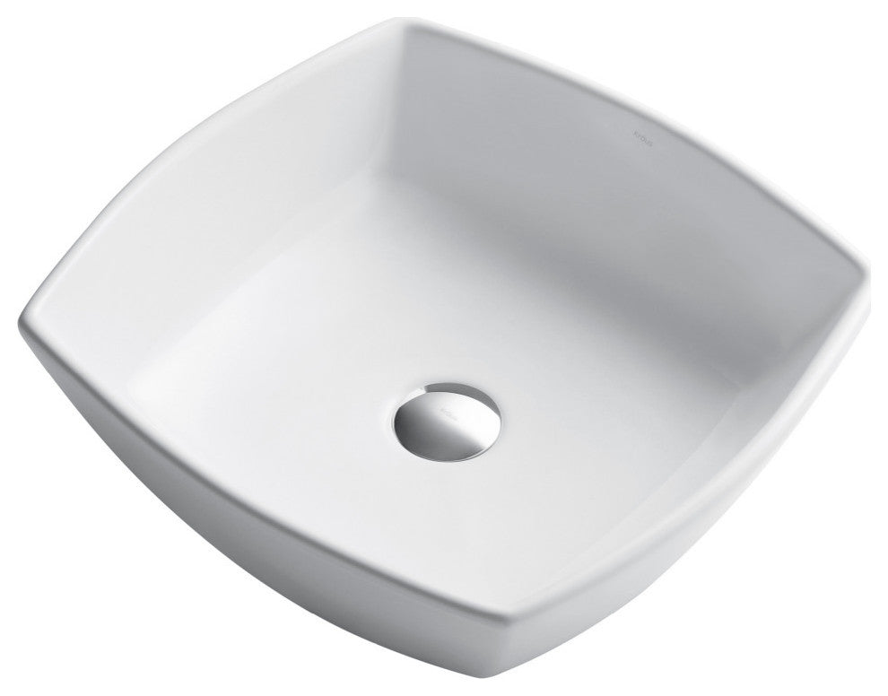 Elavo Ceramic Square Vessel White Sink