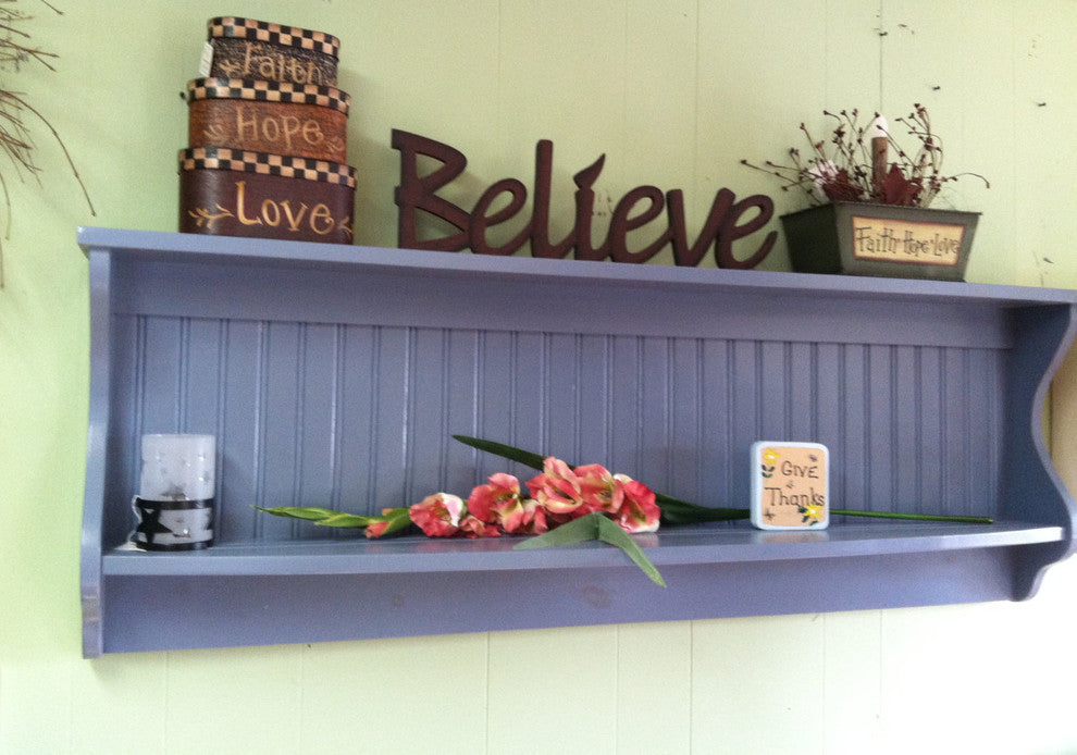 Country Wood Display Plate and Bowl Rack Primtive Shelf