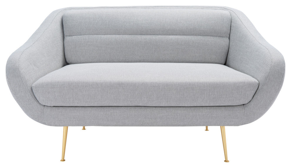 Safavieh Couture Belladonna Mid-Century Loveseat, Light Grey