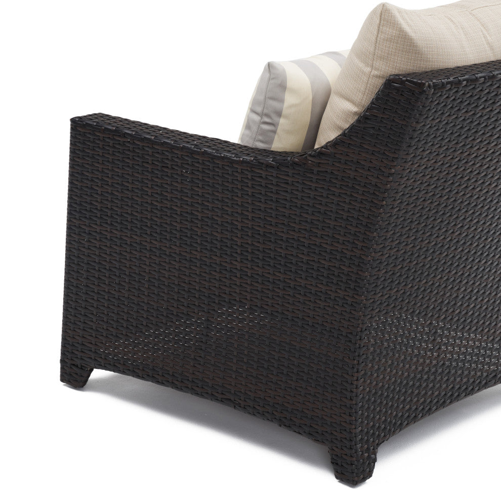 Deco 2 Piece Aluminum Outdoor Patio Sofa and Coffee Table Set, Slate Gray