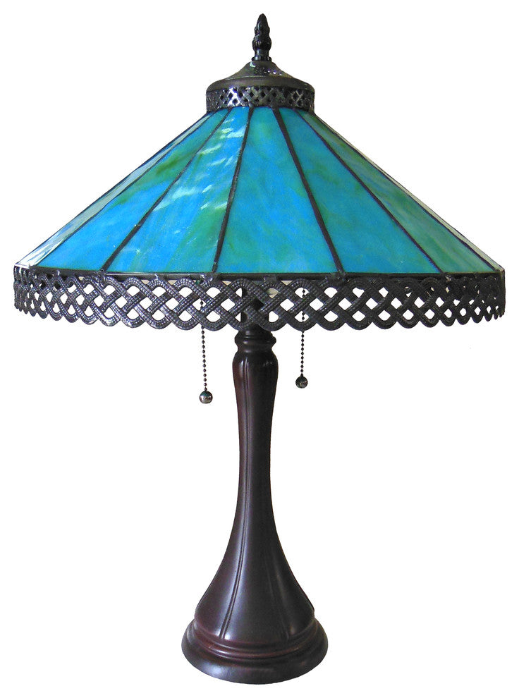 MILA Tiffany-style 2 Light Table Lamp 16inches Shade