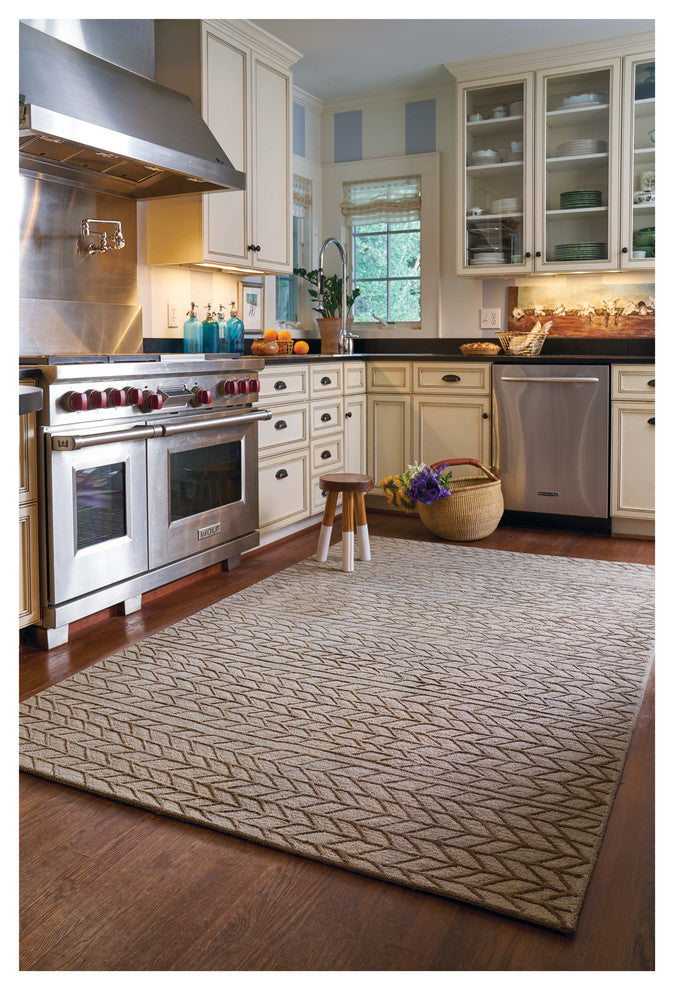 Capel Genevieve Gorder Spear Beige Chestnut 3305_775 Hand Tufted Rugs - 5' X 8'