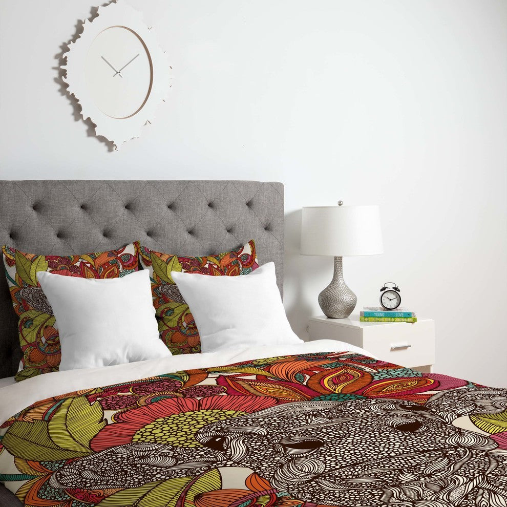 Deny Designs Valentina Ramos Arabella And The Flowers Duvet Cover - Lightweight