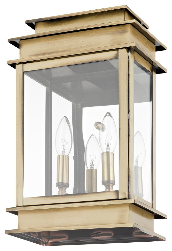 Princeton 2-Light Wall Lantern, Antique Brass
