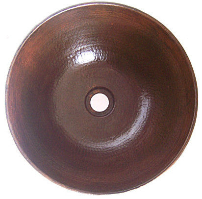 Weathered Hammered Round Bathroom Copper Vessel II