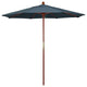 7.5' Square Push Lift Wood Umbrella, Sapphire Pacifica