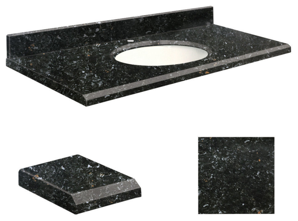 Quartz 49"x22" Vanity Top, Single Faucet Hole, Interlude, White Bowl