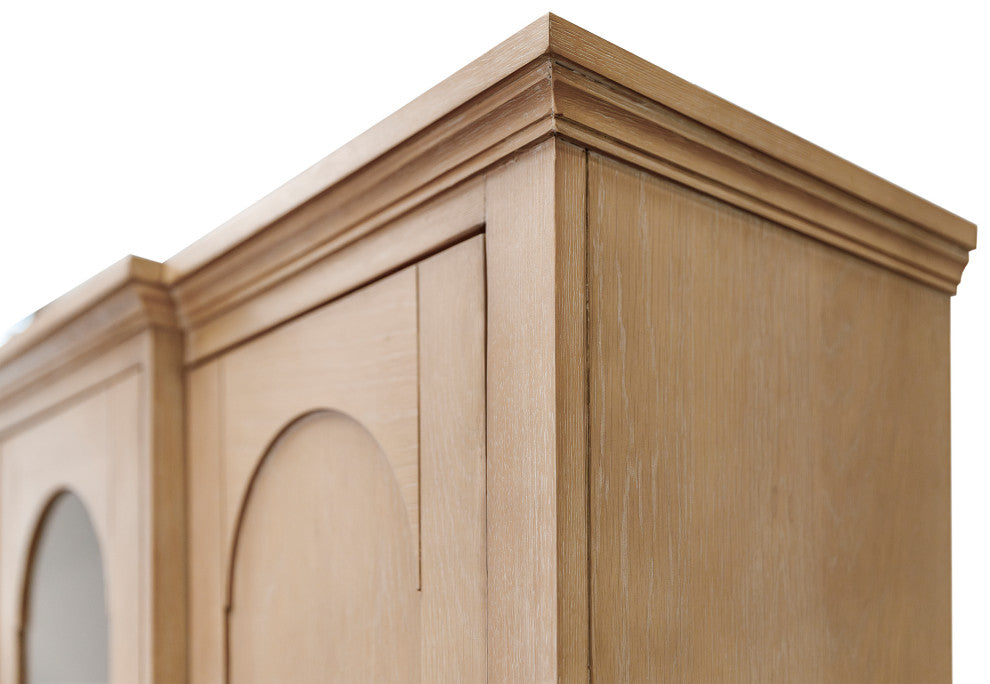 Modern Wood Credenza and Hutch, Wood Office Desk, Light Brown