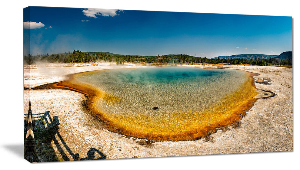 "Yellowstone Heat Pool Panorama" Landscape Print Wall Artwork, 1 Panel, 60"x28"