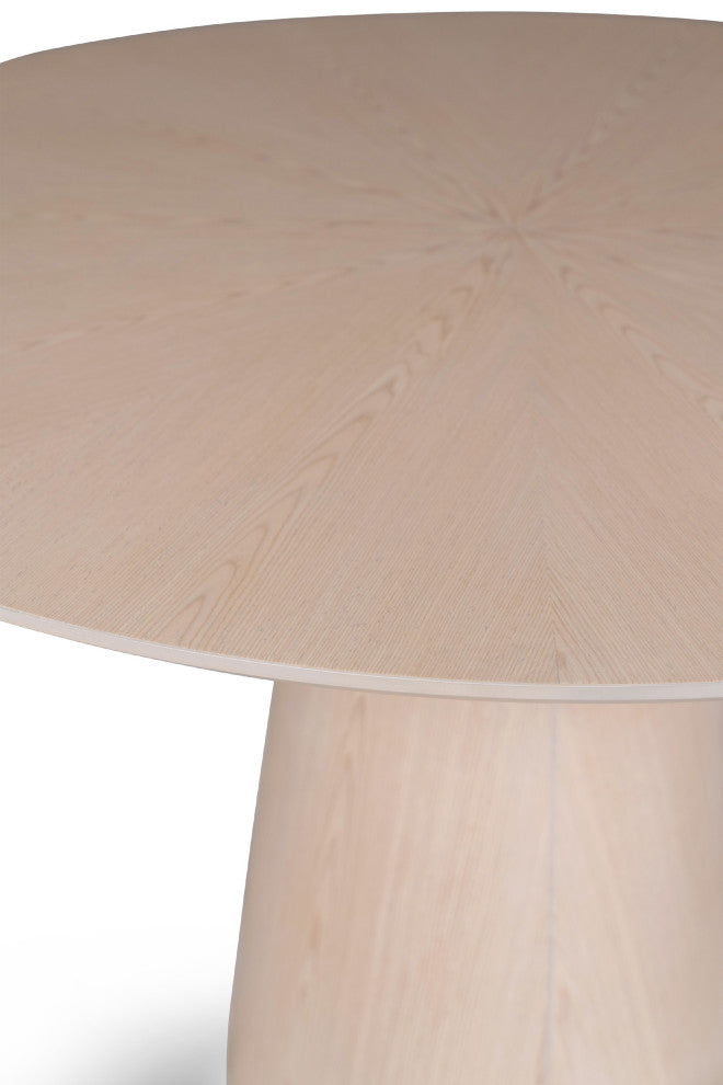 Modern Brazilian Mona Wooden Top Round Dining Table Nevoa