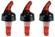 Measured Pour Spouts 1 oz Pourer, 20mm Cork, Red, Set of 3