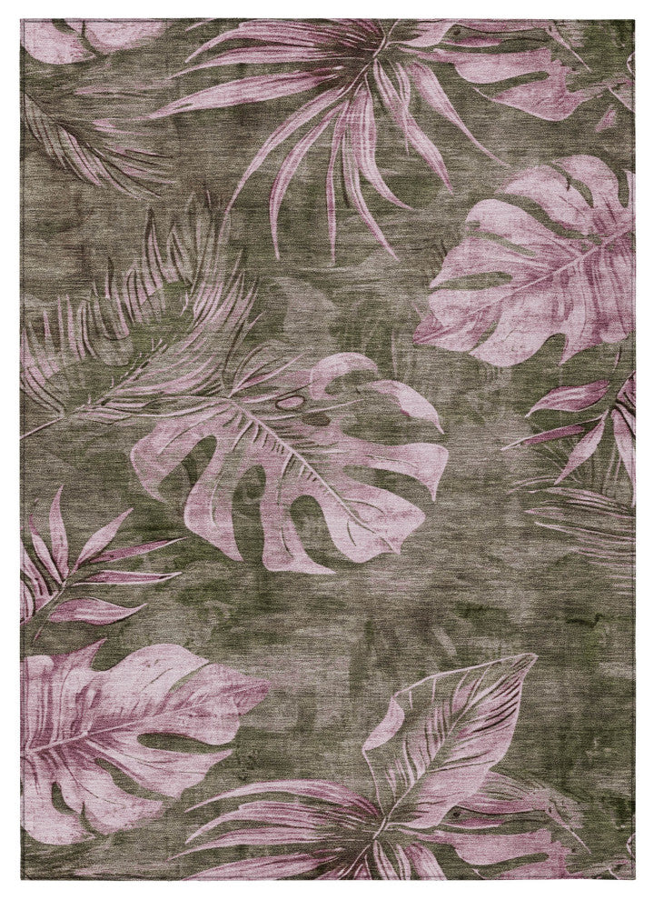 Machine Washable Indoor/Outdoor Chantille ACN1887 Brown 3' x 5' Rug